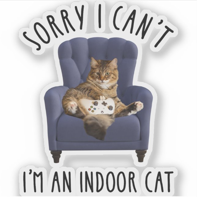 Sticker Je suis désolé de ne pas pouvoir - Je suis un chat (Devant)