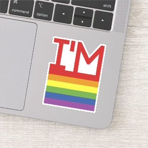 Sticker Je suis gay Indicateur Rainbow