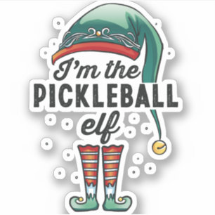 Sticker Je suis le Pickleball Elf Noël cadeau Noël Noël No