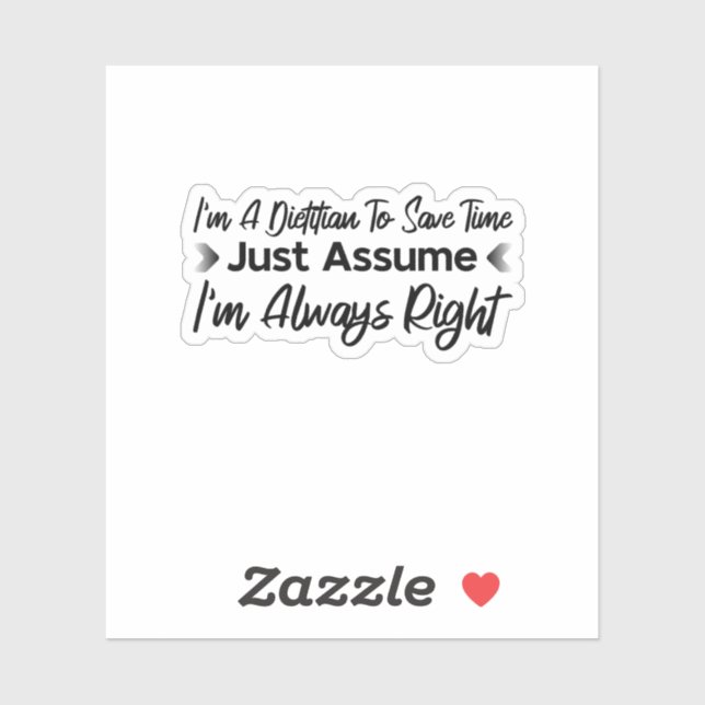 Sticker Je suis un diététiste pour gagner du temps (Feuille)