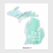 Je suis un Michigander aquarelle Silhouette State