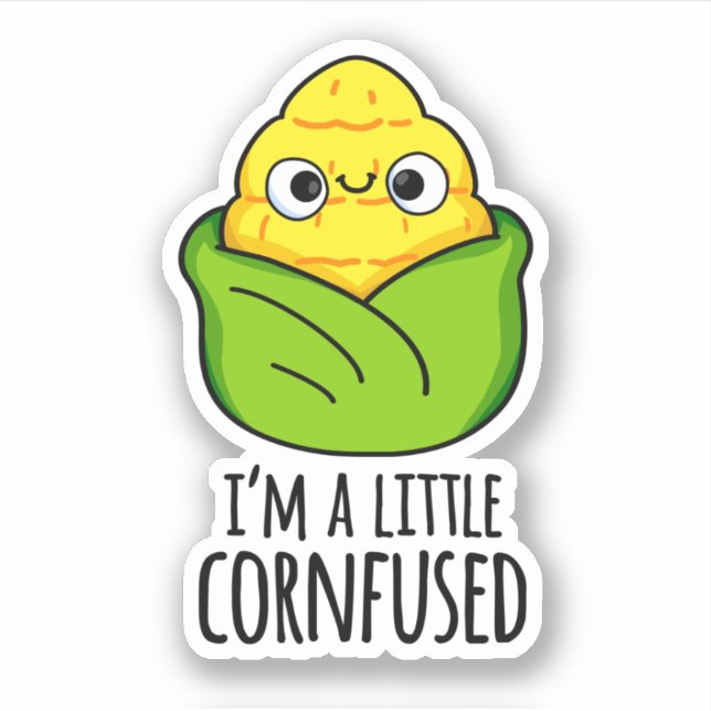 Sticker Je suis un petit jeu de maïs amusant (Devant)
