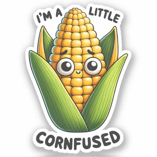 Sticker Je suis un petit jeu de maïs amusant (Recto)
