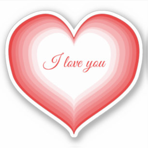 Sticker Je t'aime avec le coeur rouge !