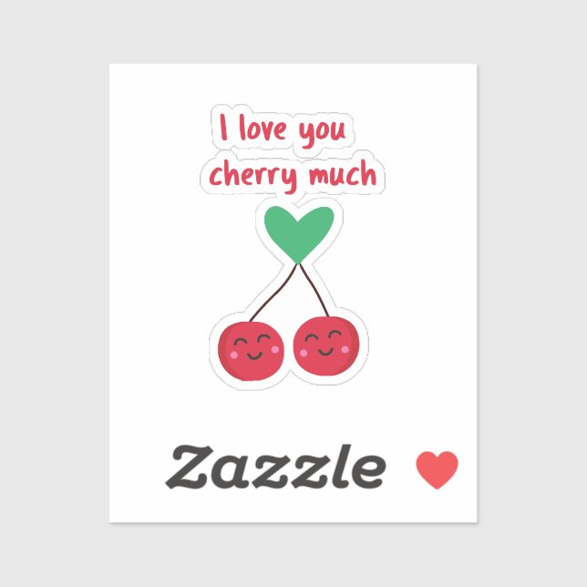 Sticker Je t'aime Cherry Beaucoup Valentine (Feuille)