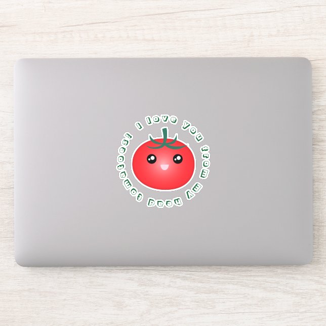 Sticker Je T'Aime De Ma Tête Tomates Drôle Mot Jouer (Ordinateur)