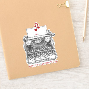 Sticker Je t'aime   Machine à écrire Vintage   Love Note
