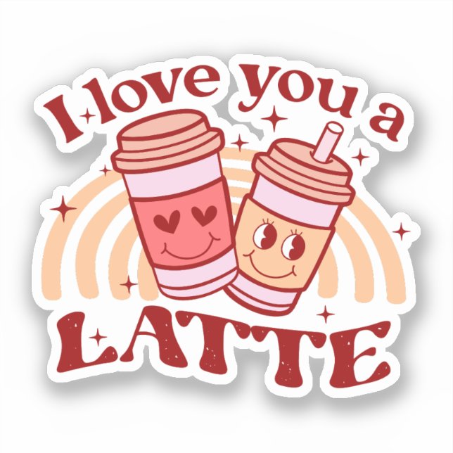 Sticker Je T'Aime Un Latte (Recto)
