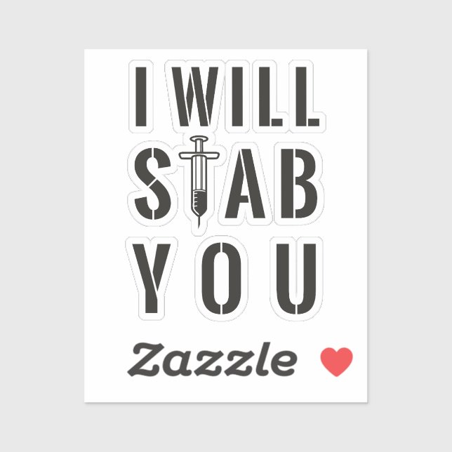 Sticker Je Te Stab - Infirmière (Feuille)