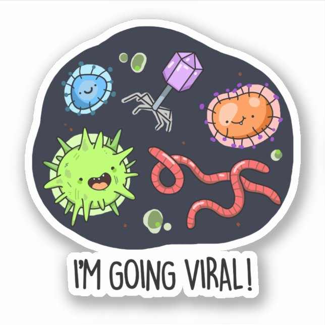 Sticker Je vais Viral Funny Virus Pun (Devant)
