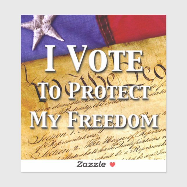 Sticker Je Vote Pour Protéger Ma Liberté (Feuille)