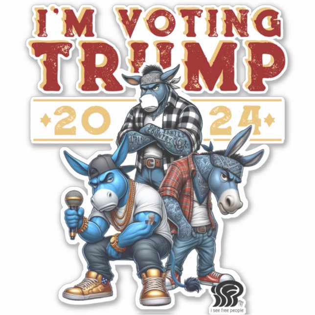 Sticker JE VOTE pour TRUMP 2024 (Devant)