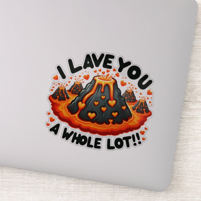 Sticker Je vous laisse un amour Volcano bien mignon (Détail)