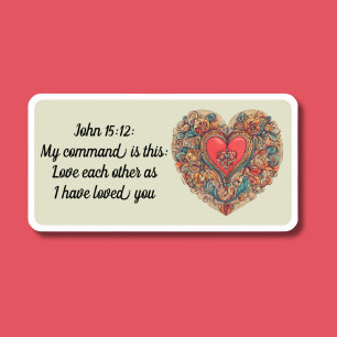 Sticker Jean 15:12 Bible Verse imperméable