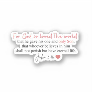 Sticker Jean 3:16 Car Dieu a tant aimé le monde