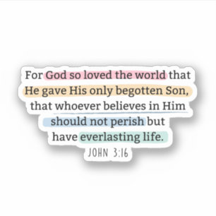 Sticker Jean 3:16 Car Dieu a tant aimé le monde