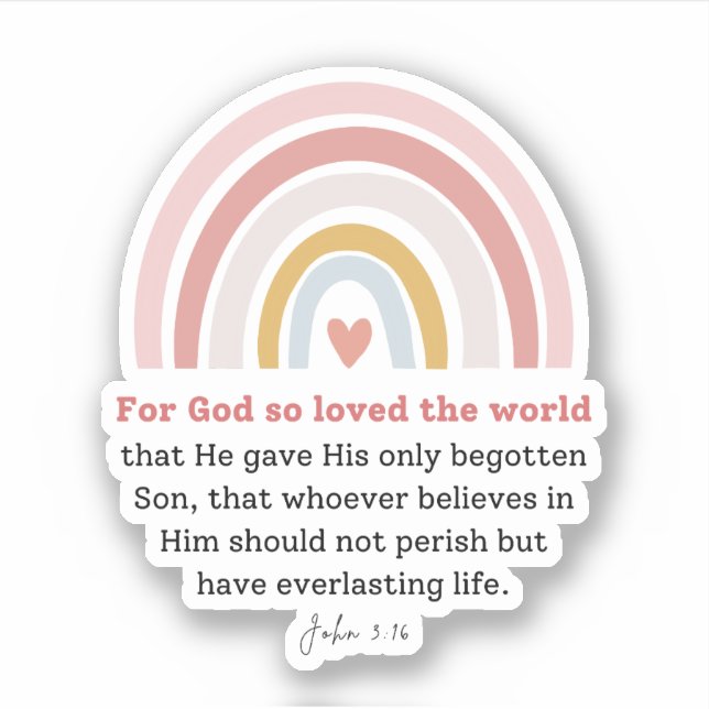 Sticker Jean 3:16 Car Dieu a tant aimé le monde (Devant)