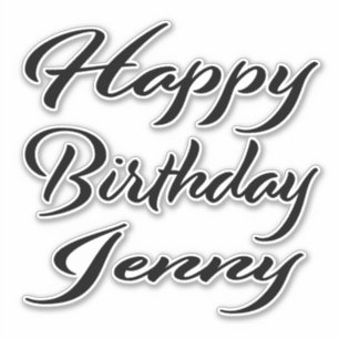 Sticker Jenny Nom Prénom Anniversaire de la Broderie noire