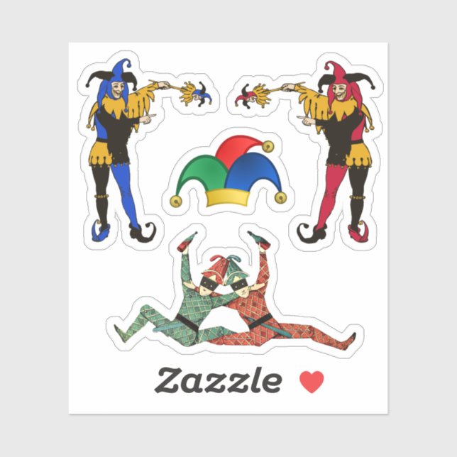 Sticker Jesters de la ferraille Jestes d'avril Fools Day (Feuille)