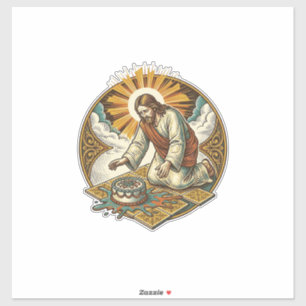 Sticker Jésus a laissé tomber le gâteau d'anniversaire fac