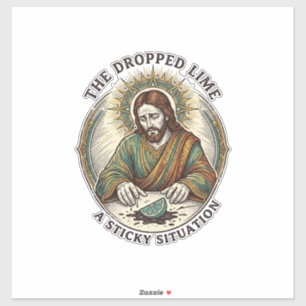 Sticker Jésus a laissé tomber un coin de citron vert sale 