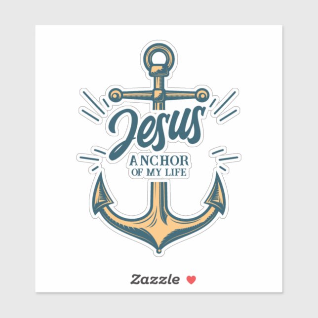Sticker Jésus Ancre de ma vie (Feuille)