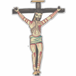 Sticker Jésus Christ Croix Crucifixion aquarelle art