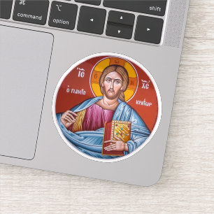 Sticker Jésus-Christ tenant l'icône orthodoxe des Évangile