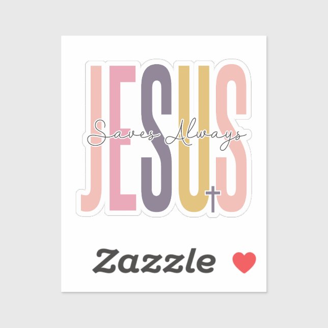 Sticker Jésus est le meilleur cadeau de Noël chrétien (Feuille)