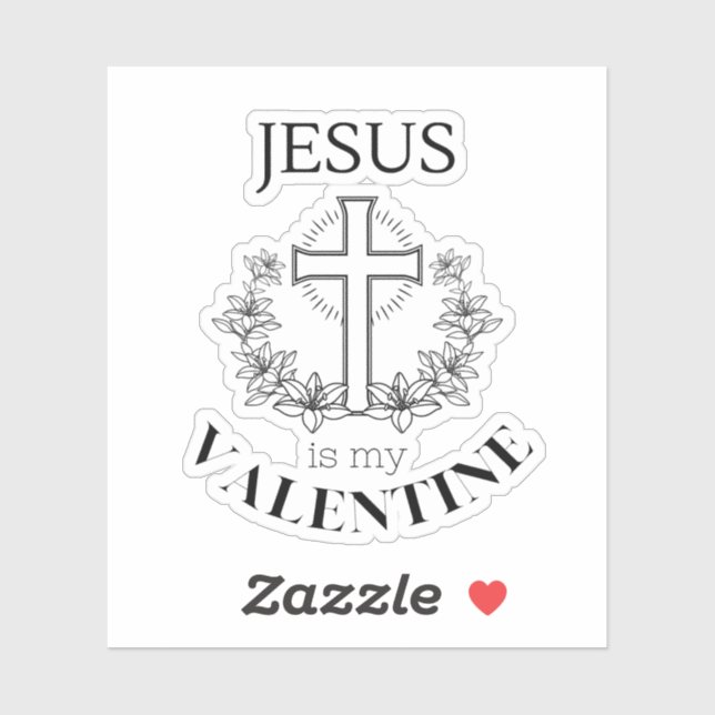 Sticker Jésus est ma Saint Valentin (Feuille)