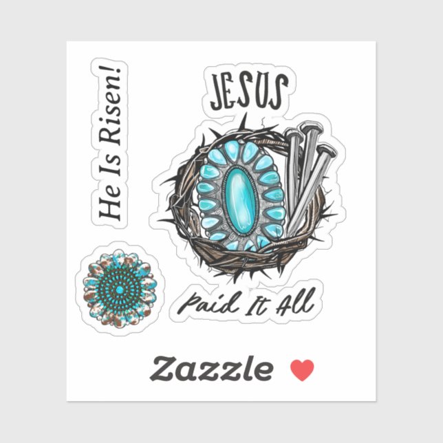 Sticker Jésus L'A Payé Tous 3 Épingles (Feuille)