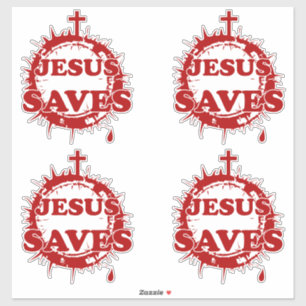 Sticker Jésus sauve avec la Croix et la Couronne d'épines