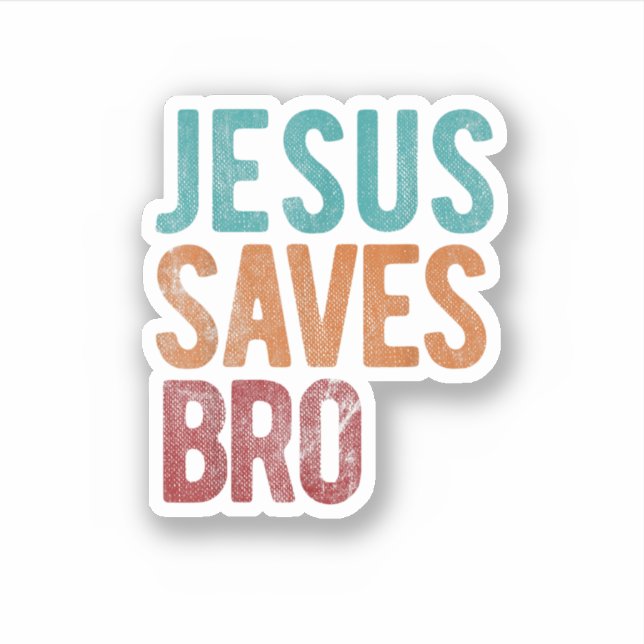 Sticker Jésus Sauve Bro chrétien Religieux Jésus (Devant)