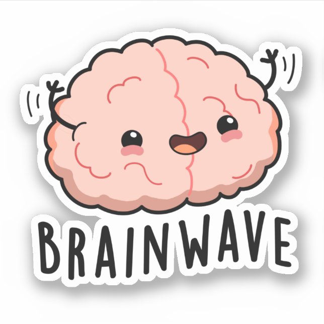 Sticker Jeu d'anatomie amusant de la vague cérébrale (Devant)