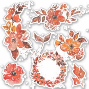 Sticker Jeu d'aquarelle orange