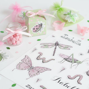 Sticker Jeu de 18 jolie rose rose doux petit critère