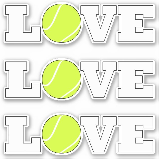 Sticker Jeu de 3 Tennis AMOUR Joueur de sport amusant Joue (Devant)