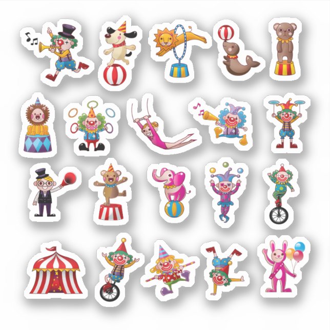 Sticker Jeu de cirque de personnage de dessin animé (Devant)