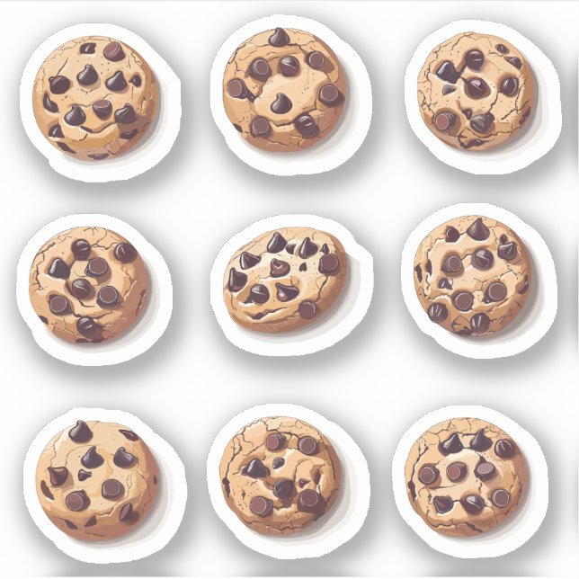 Sticker Jeu de cookies à puces de chocolat (Devant)
