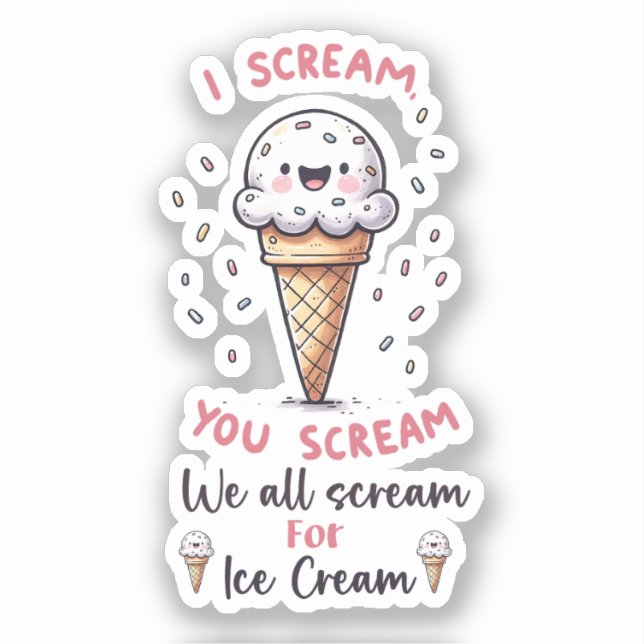Sticker Jeu de crème glacée mignonne (Recto)