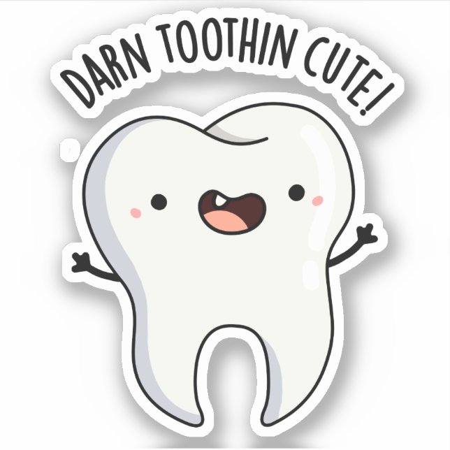Sticker Jeu de dent foncé dans mignon amusant (Devant)