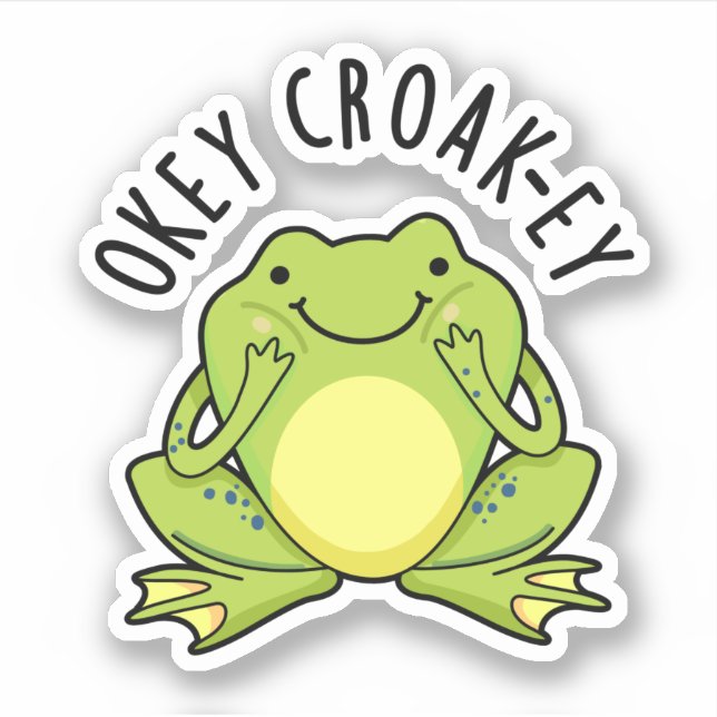 Sticker Jeu de grenouille de l'oeuf Croak-ey drôle (Devant)
