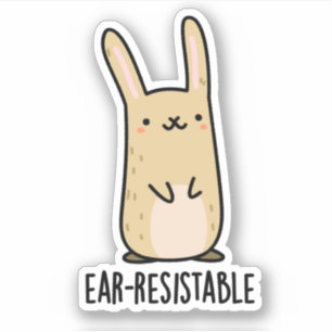 Sticker Jeu de lapin lapin drôle résistant à l'oreille