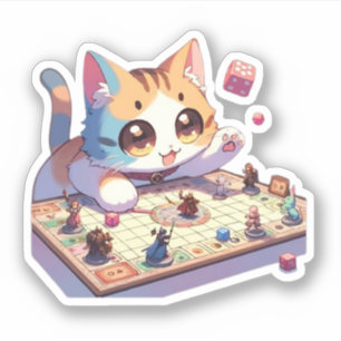 Sticker Jeu de société Chat qui Lance les Dés