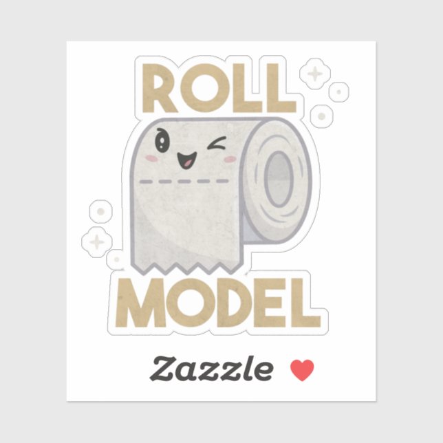 Sticker Jeu de toilettes : Modèle de rouleau (Feuille)