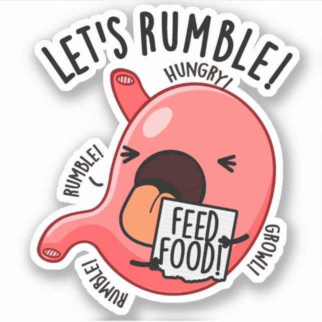 Sticker Jeu d'estomac drôle Rumble (Devant)