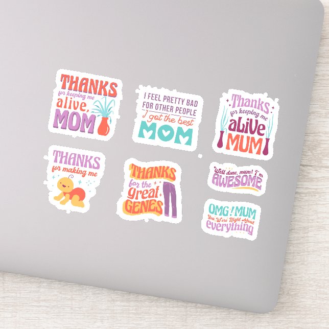 STICKER JEU D'ÉTIQUETTES DE LA JOURNÉE DE LA MÈRE (Détail)