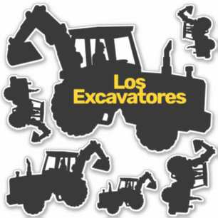 Sticker Jeu d'icônes Excavateur