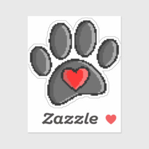Sticker Jeu vidéo Retro 80s 8 bits Pixel Art Chien Paw