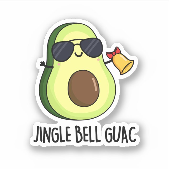 Sticker Jingle Bell Guac Amusant Avocado Pun (Devant)